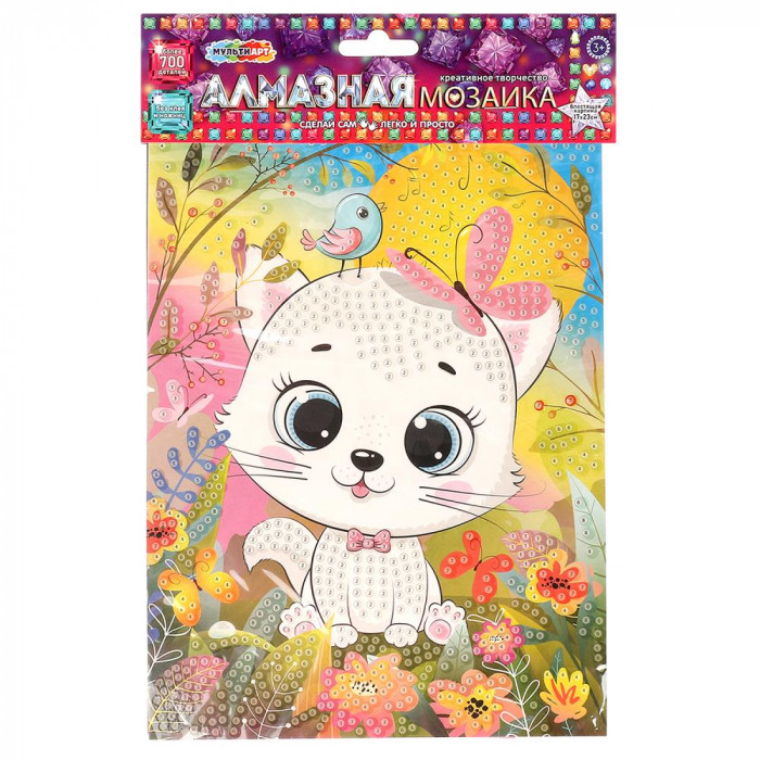382108 Алмазная мозаика 17*23 котик 