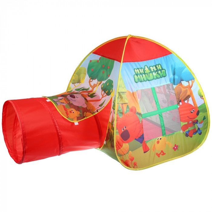266598 Палатка детская игровая Ми-ми-мишки с тоннелем.